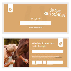 Geschenkgutschein Reitgeist Vor- und Rückseite