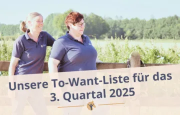 Bloggrafik: To-Want-Liste für das 3. Quartal 2025. 2 Frauen schauen am Zaun gelehnt nach rechts.
